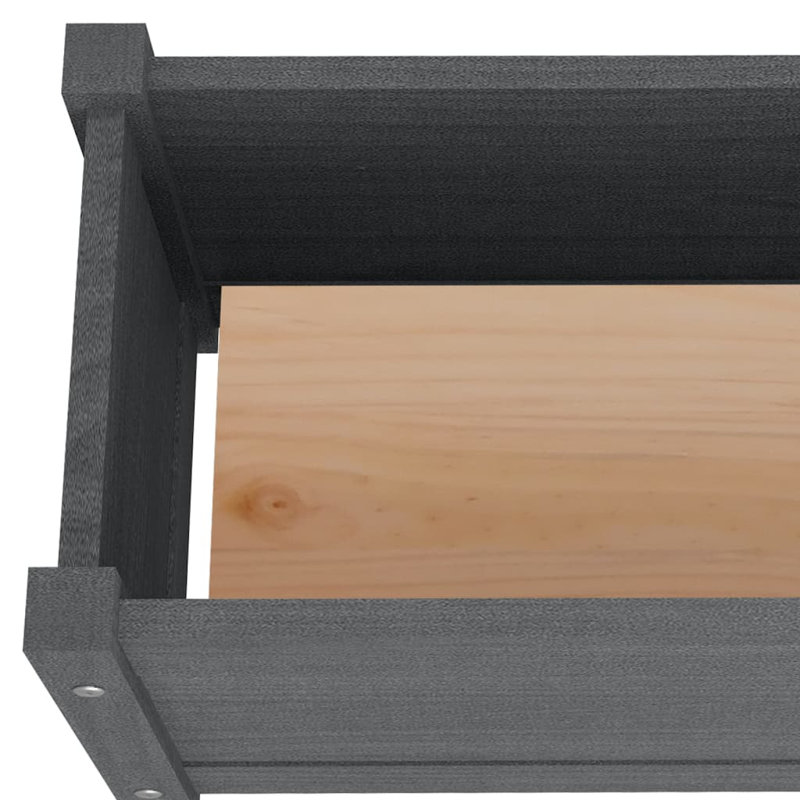 Boîte à fleurs en bois Olyve, gris, H 12,2 po x l 59,1 po x P 12,2 po