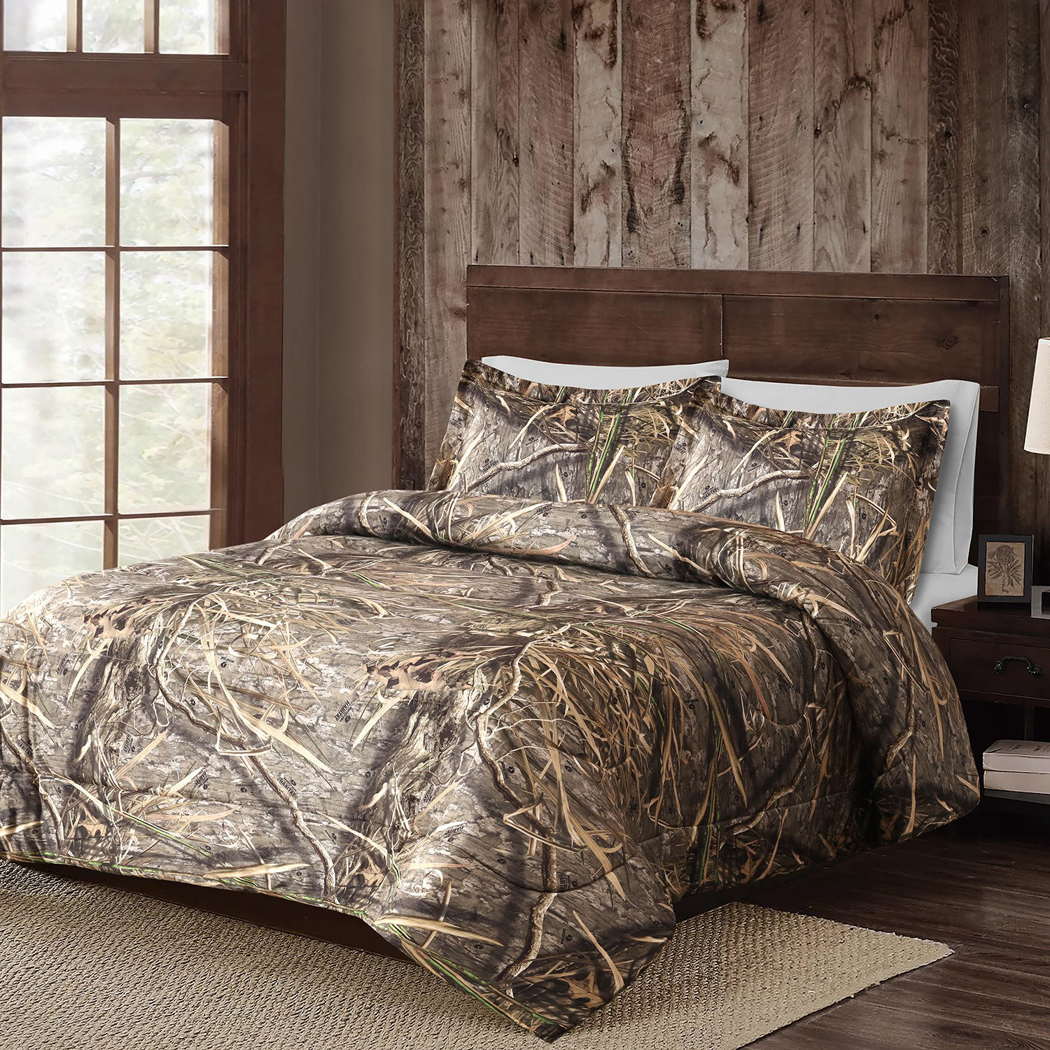 Mossy Oak Shadow Grass Habitat Goose Down Alternative Comforter Camouflage  Forest Theme Bedding Set