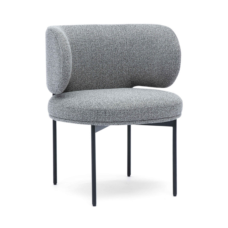 Chaise de salle à manger Speckled Grey Boucle Performance, Gris, Noir
