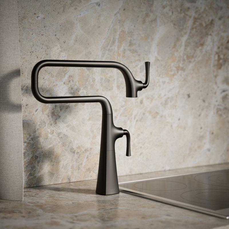 Graze Deck-Mount Pot Filler Faucet, Matte Black