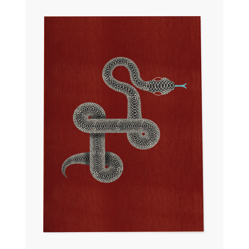 Tapis de chaise rectangulaire Vanjo, H 48 po x l 72 po, Rouge / Beige