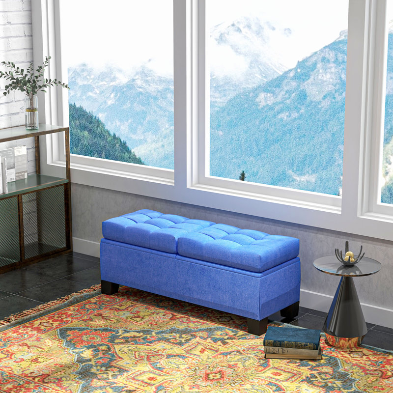 Banc de rangement rabattable, Bleu