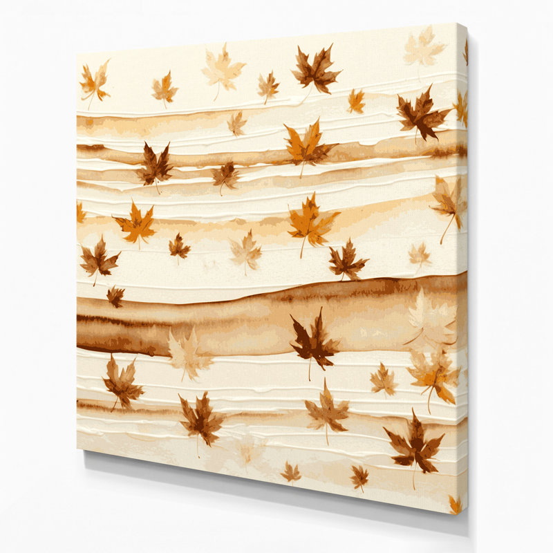 Toile horizontale rayée horizontale érable crème beige, H 12 po x l 12 po
