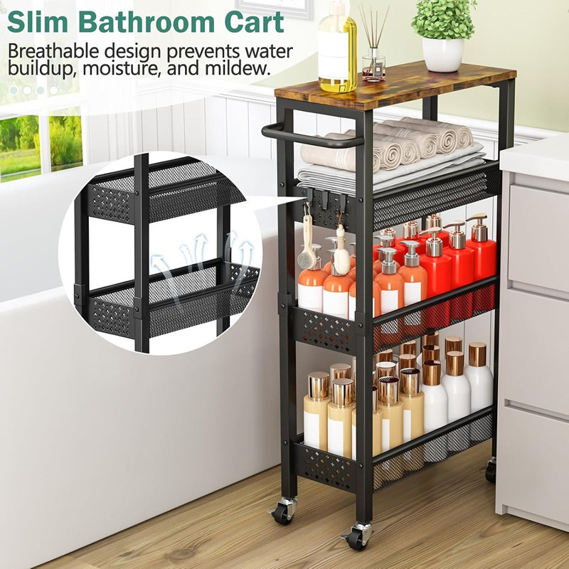 Organisateur de rangement à roulettes Slim