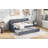 Twin Size Upholstery Daybed With Trundle And USB Charging Design,Trundle Can Be Flat Or Erected,Gray-144162875