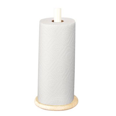 Avery Modern Classic Wood with Non Slip Weighted Marble Base Paper Towel Holder