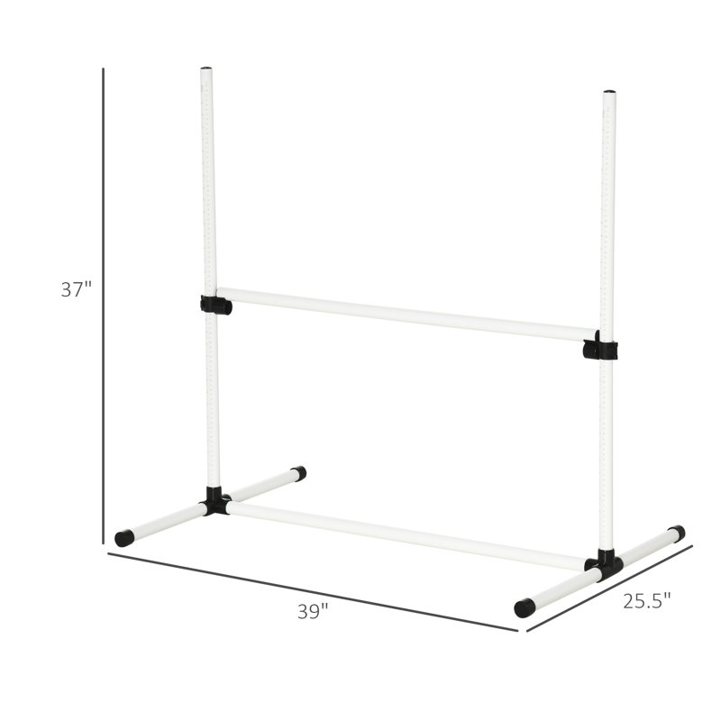 Ensemble de saut à agilité pour chien 4 pièces en PVC, blanc