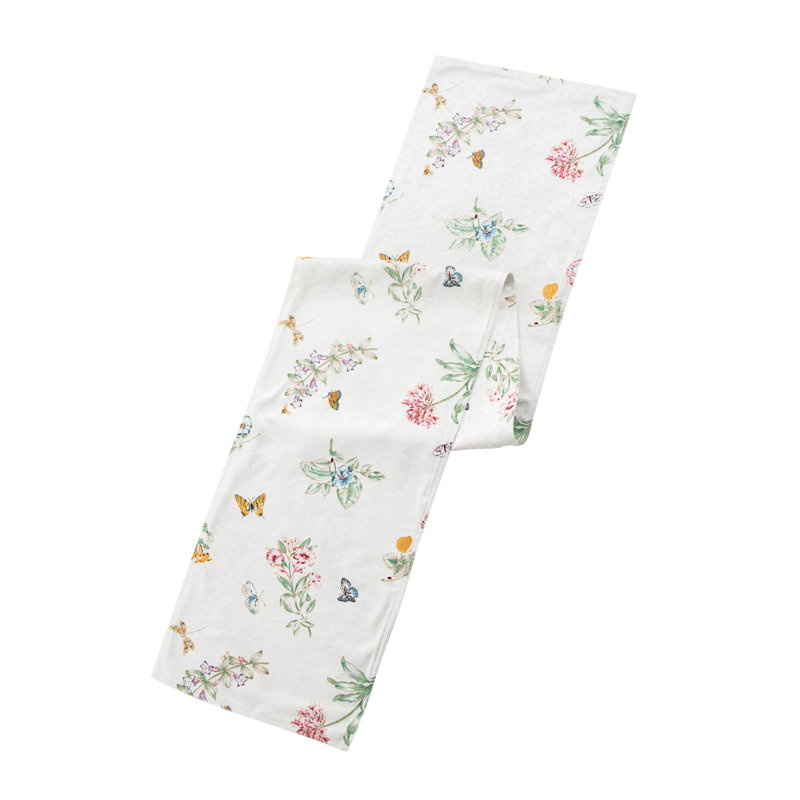 Lenox Butterfly Meadow Damask Runner, Multicolor - 14"W x 70"L 