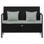 Banc de patio 2 places avec coussins en rotin de polyester-1289335702