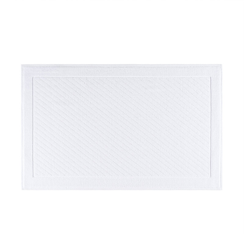 Host and Home Modern Double Weave Textured Cotton Bath Rug with Non Slip Backing, Single - 20" L x 32" W, White