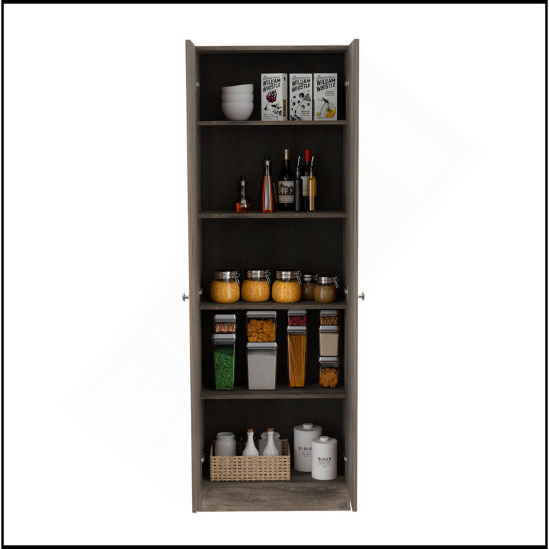 Armoire de rangement à deux portes Virginia, cinq tablettes
