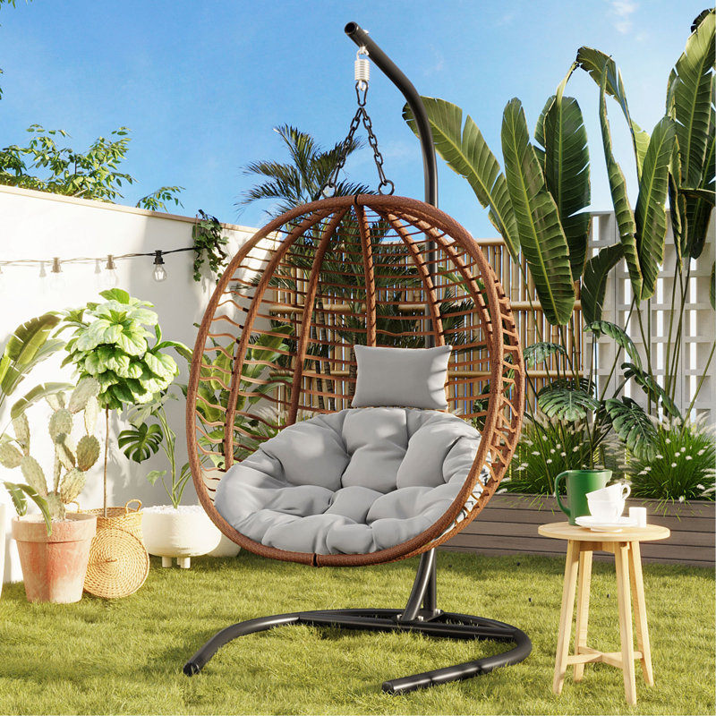 Fauteuil œuf pliant pour une personne U_Style, Gris, Brun