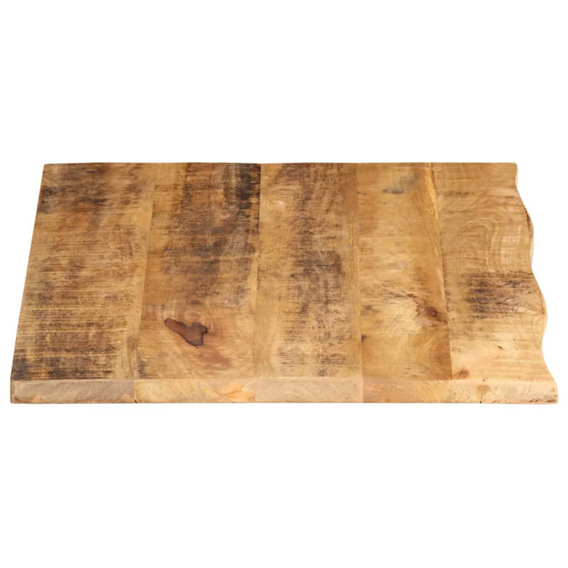 vidaXL Table Top Live Edge Solid Wood Rough Mango, 2.5cm H x 80cm W x 60cm D