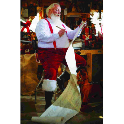 " Santa Checking His List " Painting Print
