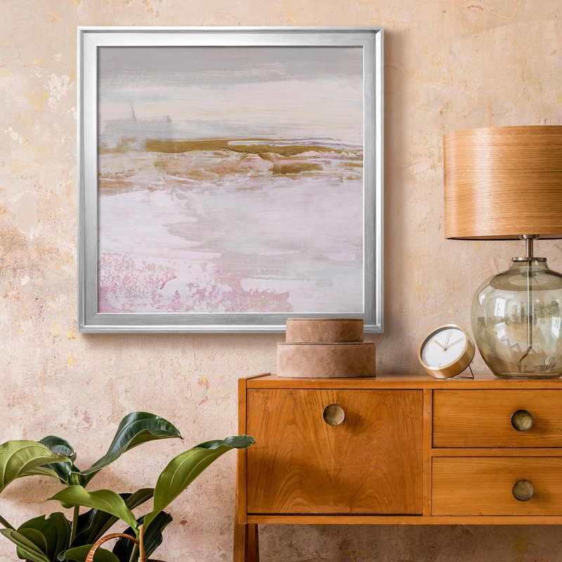 Toile encadrée Magenta Skyline I-Premium - prête à être accrochée, Toile avec cadre argenté, H 22,5 po x l 22,5 po x P 1,5 po