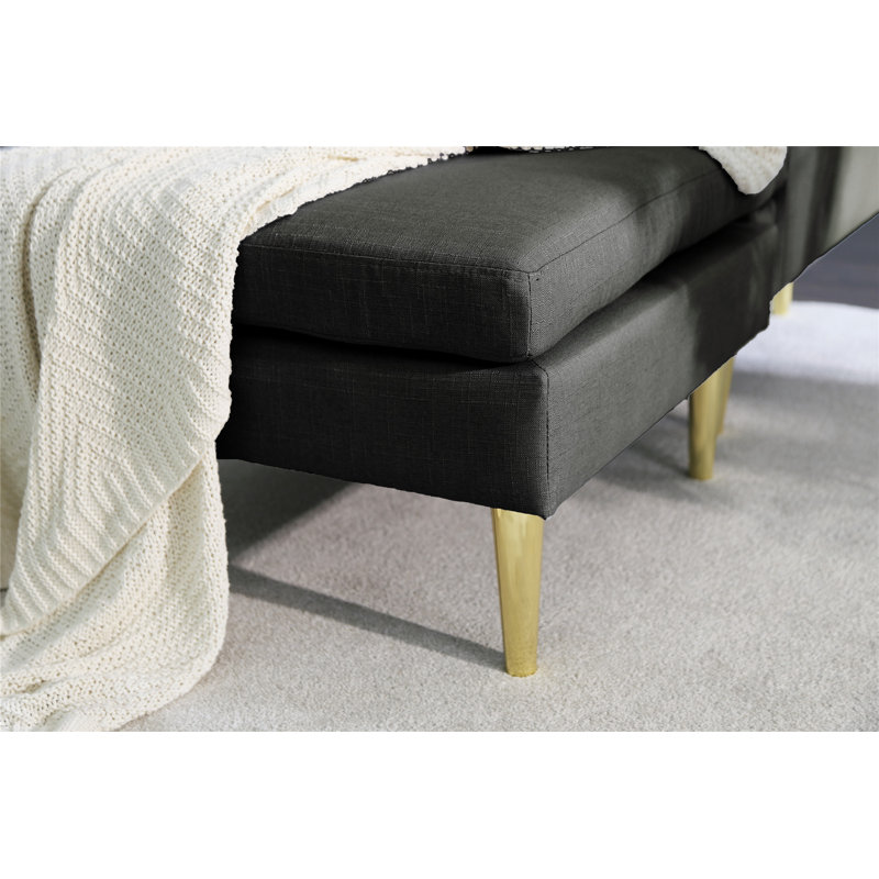 Karansingh Upholstered U-Shaped Sectional Symmetrical, Dark Gray 100% Polyester