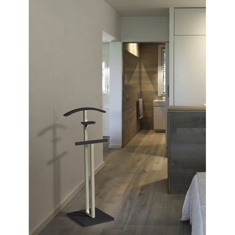 Solid Wood Freestanding Valet Stand, Black