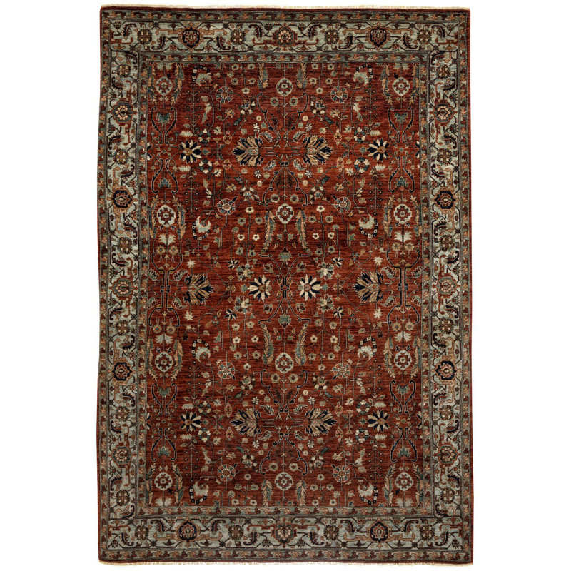 Tapis Oushak turc antique fait à la main One-of-a-Kind 5 pi 11 po x 8 pi 10 po