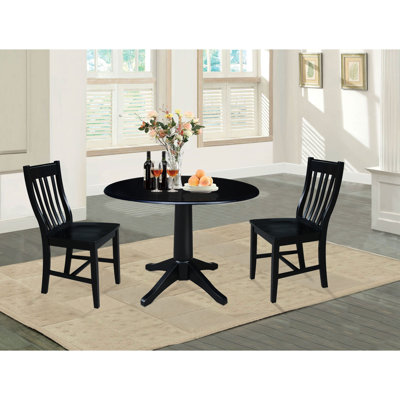 2 - Person Solid Wood Solid Wood Top Pedestal Dining Set