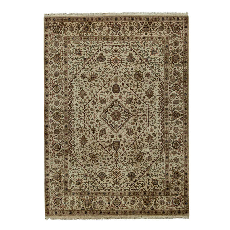 Tapis oriental brun / beige noué à la main