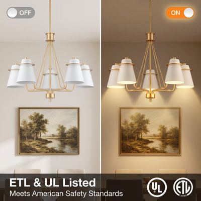 5 - Light Iron and Steel Chandelier