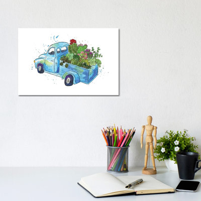 Flower Truck I 1 Piece Wrapped Canvas Wall Art
