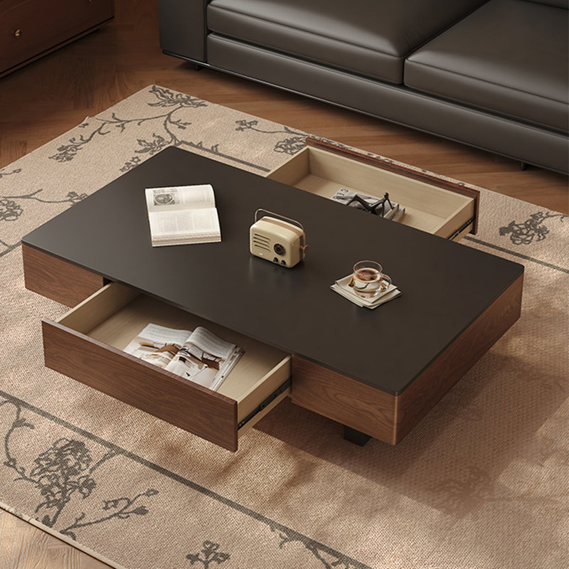 Table basse Vintage Rock, Noir, H 13,8 po x L 55,1 po x l 27,6 po