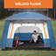 Outsunny 4 Man Camping Tent Double Layer with Porch 430 x 305 x 195 cm Blue