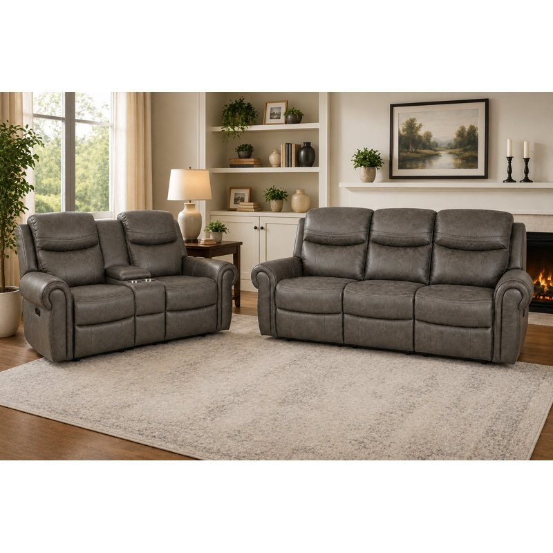 B879DA1076234E19968E2A76214477BA, Gris, 2 pièces: causeuse, canapé