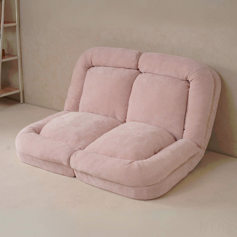 Canapé-lit convertible double escamotable, Tissu rose