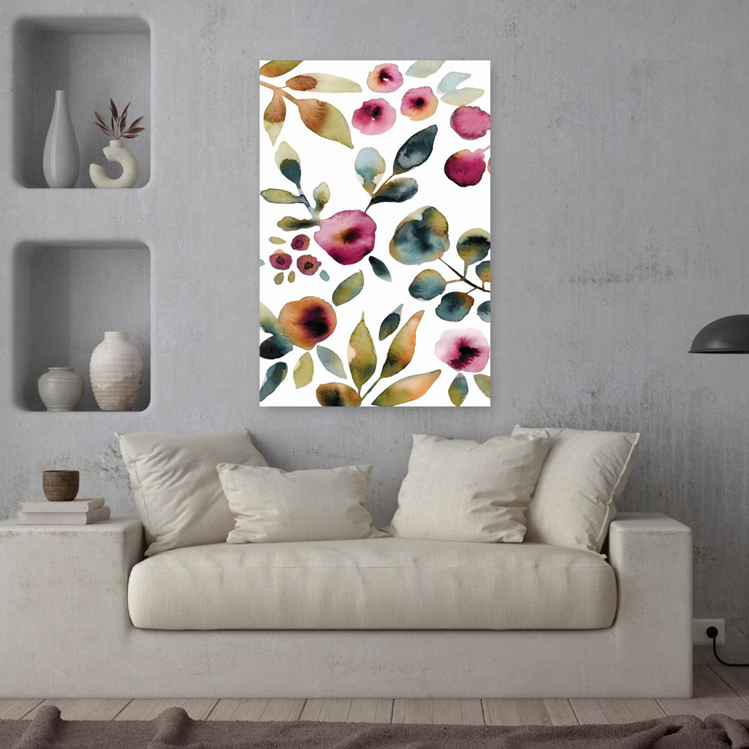 July Blooms 1 Abstract Contemporary Elegant Nature Wall Art Print