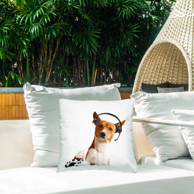 Coussin d'extérieur imprimé Gaming Dog