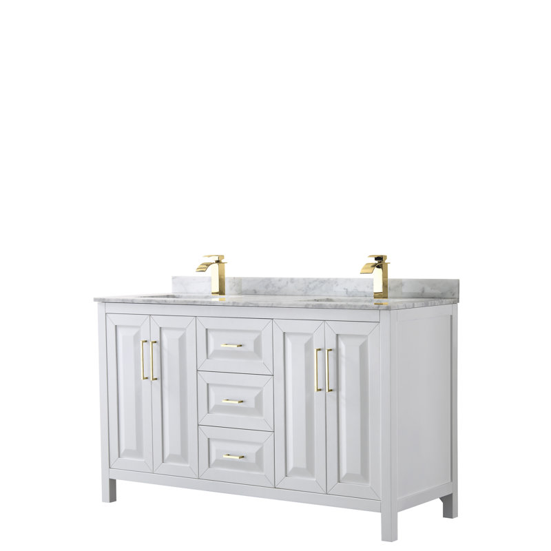 Daria 60'' W Double Vanity, Dark Espresso, Polished Chrome