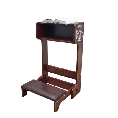 Banc de prières Fixturedisplays® 20 X 32 X 20 po, genouillère rembourrée avec étagère à livres, chaise de table pliable en bois robuste (MDF) 10211