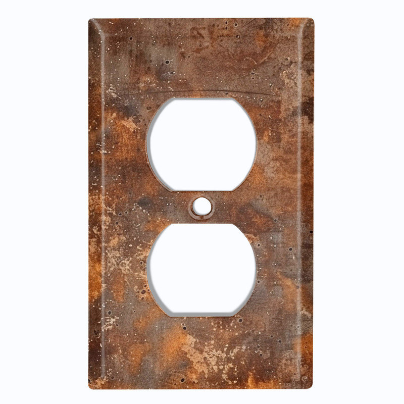 Couvercle de plaque d'interrupteur en métal; Bascule standard à 4 bandes US - image imprimée de métal rouillé