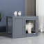 Chenil d'intérieur pour chien, cage en métal pour animal avec portes doubles, gris pour petits et moyens chiens, meubles de table de bout et d'appoint