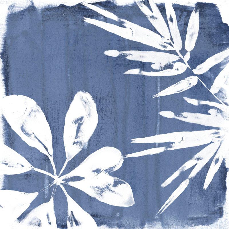 Impressions tropicales indigo III, H 36 po x l 36 po x P 1,25 po