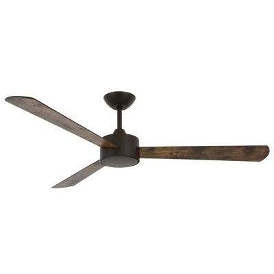 Ventilateur de plafond CC 52 po avec télécommande, ventilateur de plafond en bois rustique avec pales réversibles Climat III