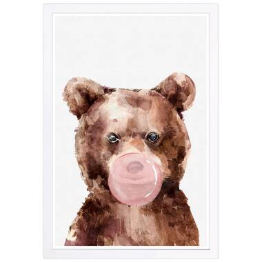 Stupell Industries Funny Grizzly Bear Wearing Glasses On Canvas by Karen Smith Print