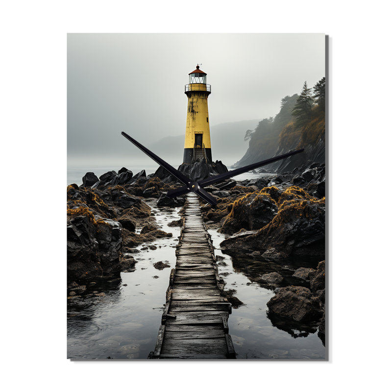 Horloge murale Coastal Sky Misty Horizon III - Cityscapes, H 40 po x l 30 po x P 1 po