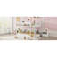 Lit superposé bas simple au-dessus de simple, lit superposé au sol avec échelle, lit superposé simple en bois massif pour enfants et enfants, blanc-1998449022