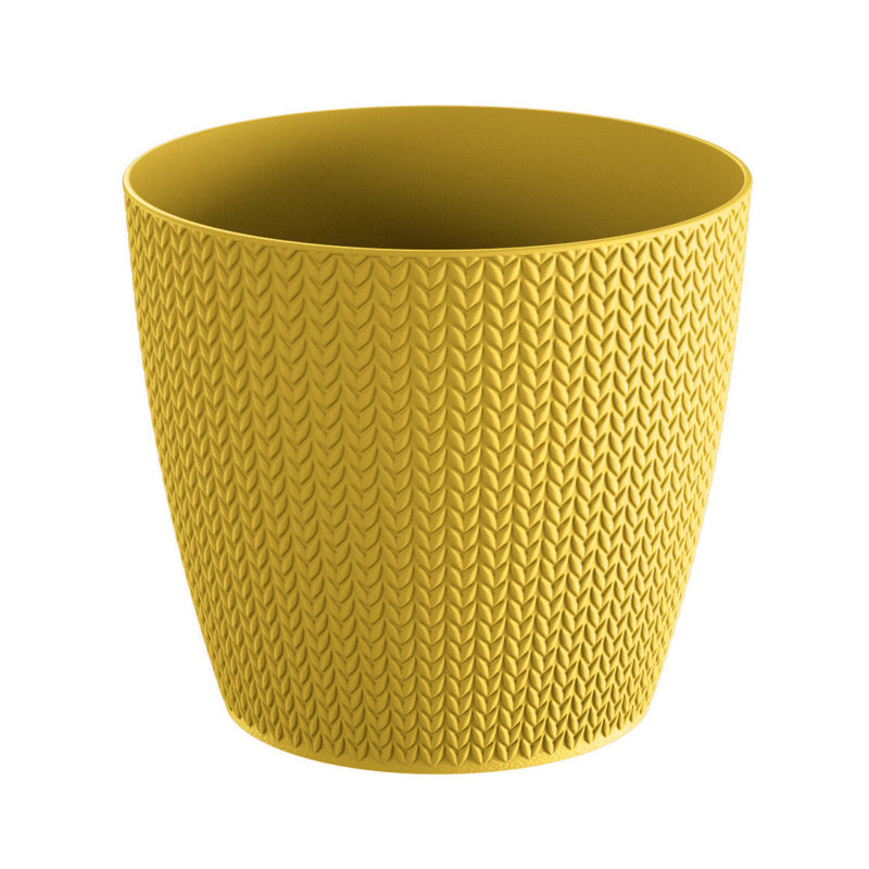 Caffrey Pot Planter, Mustard Yellow, 16.7cm H x 19cm W x 19cm D, Individual