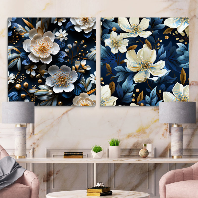 Gattis - Ensemble de 2 art mural en verre acrylique, H 16 po x l 33 po