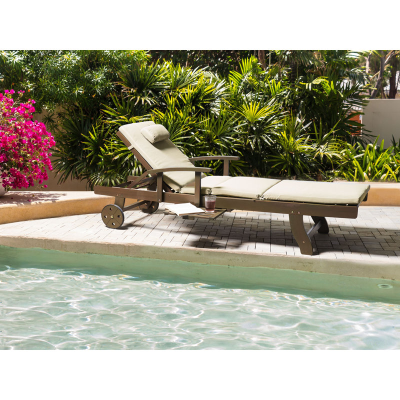 Sun Lounger Pad Cushion TOSCANA/JAVA/AMANTEA PREMIUM 189 x 58 cm, Taupe