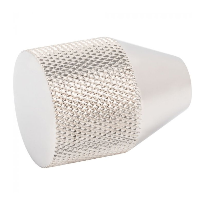 Beliza 1" Diameter Conical Knurled Knob, Polished Nickel