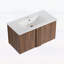 Meuble-lavabo mural avec lavabo, portes à fermeture douce, rangement peu encombrant-126671635