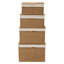 Paniers de rangement tissés brun clair avec poignées intégrées, bacs décoratifs en faux rotin pour l'organisation de la chambre à coucher (ensemble de 4)