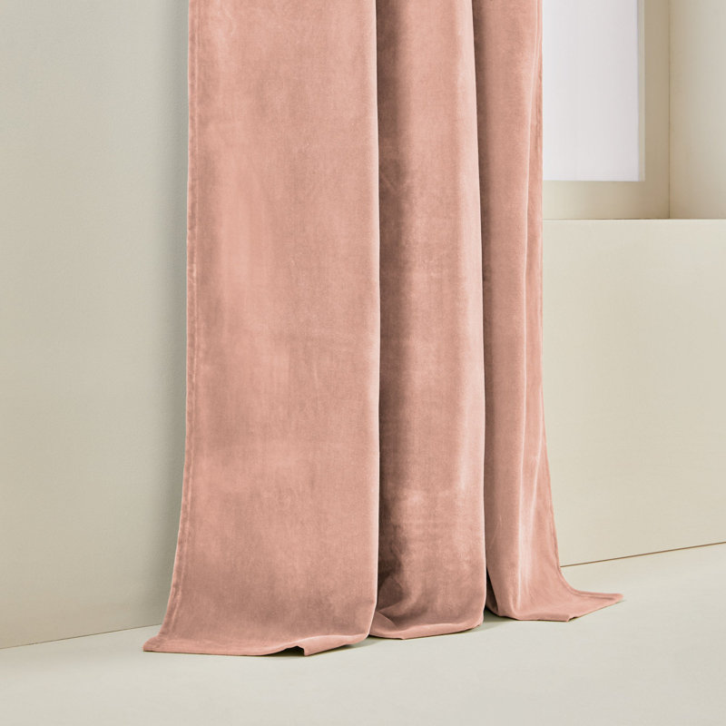 Dario Room Darkening Curtain Single Panel, 137 x 350cm, Pink