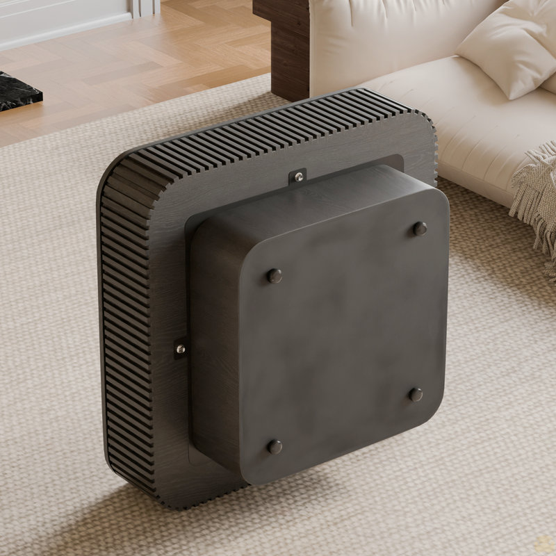 Table basse 31,5 "carrée avec rangement, Noir