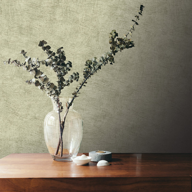 Pampas Plain Brushed Texture Misty Green Wallpaper, Sage